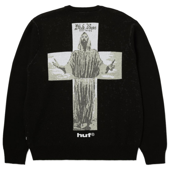 Huf Ανδρική πλεκτή μπλούζα x Isaac Hayes Black Moses  Knit Sweater